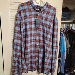 Crown & Ivy Men's Blue Plaid Shirt